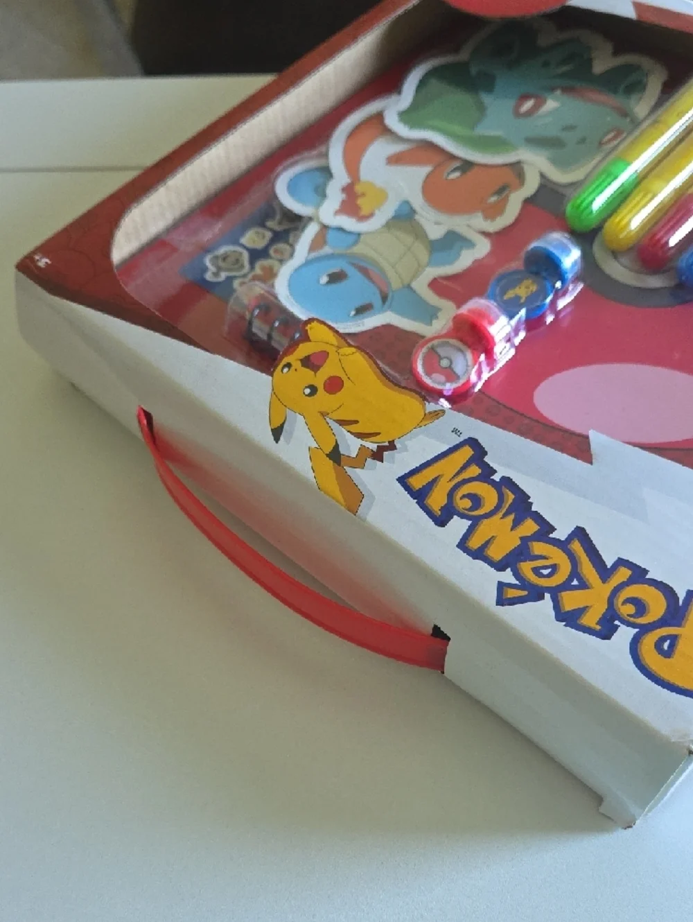 (J67) Pokemon Art Set with Red Poké Ball and Yellow Pikachu Accents